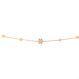 14K White Gold Diamond Flower & Bezel Bracelet-Bracelets-majolie-YELLOW GOLD-