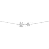14K Yellow Gold Diamond Double Flower Bracelet-Bracelets-majolie-WHITE GOLD-