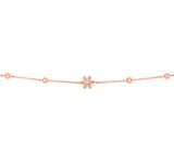 14K Rose Gold Diamond Flower & Bezel Bracelet
