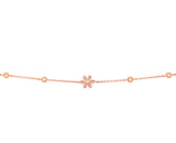 14K White Gold Diamond Flower & Bezel Bracelet-Bracelets-majolie-