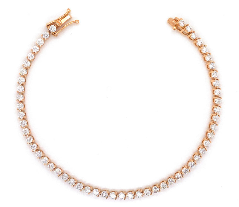 18K Rose Gold Diamond Tennis Bracelet-Tennis Bracelet-pink diamond-