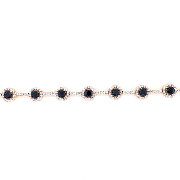 18K White & Yellow Gold Black Diamond Bracelet-Bracelets-pink diamond-