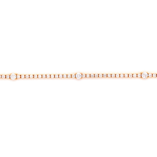 18K Rose Gold Diamond Tennis Bracelet-Bracelets-pink diamond-