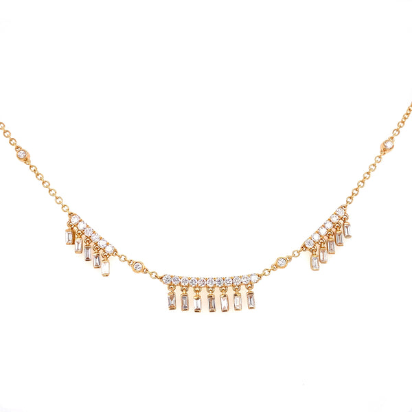 18K Yellow Gold Diamond Shaker Necklace