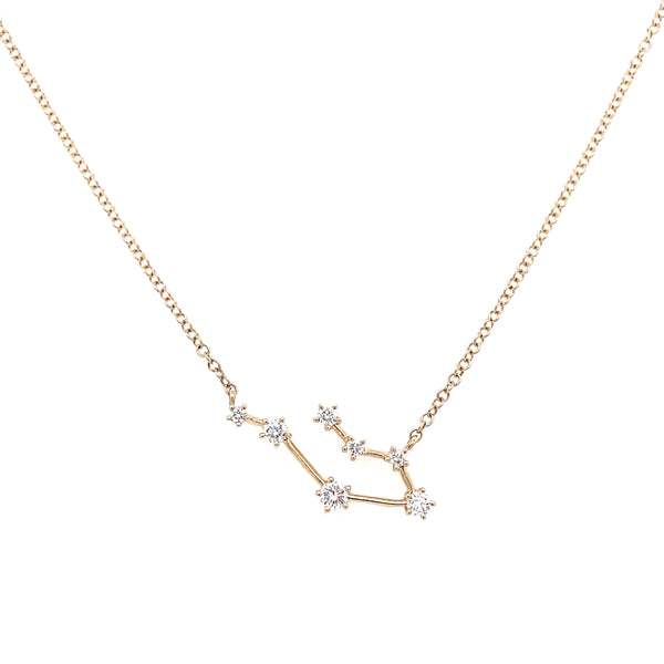 14K Yellow Gold Diamond Constellation Necklace: Gemini (Large)-Necklaces-majolie-GEMINI-