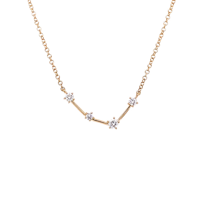 14K Yellow Gold Diamond Constellation Necklace: Gemini (Large)