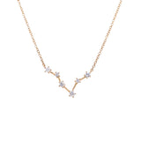 14K Yellow Gold Diamond Constellation Necklace: Gemini (Large)