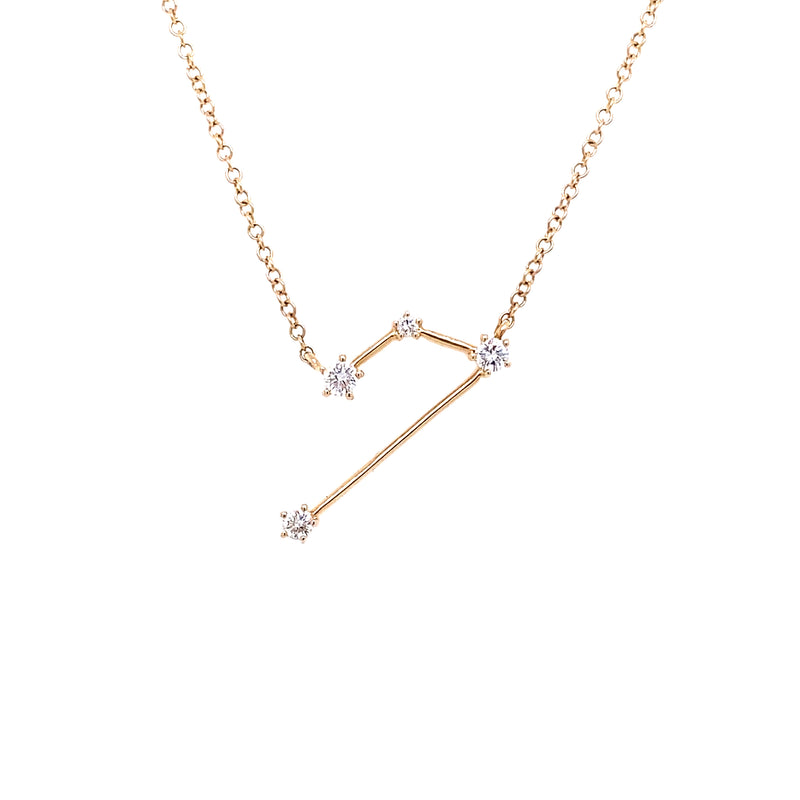 14K Yellow Gold Diamond Constellation Necklace: Gemini (Large)-Necklaces-majolie-ARIES-