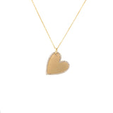 14K Yellow Gold Diamond Heart Necklace-Necklaces-aaron jewelry-