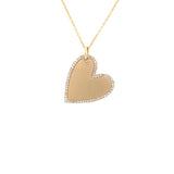 14K Yellow Gold Diamond Heart Necklace-Necklaces-aaron jewelry-