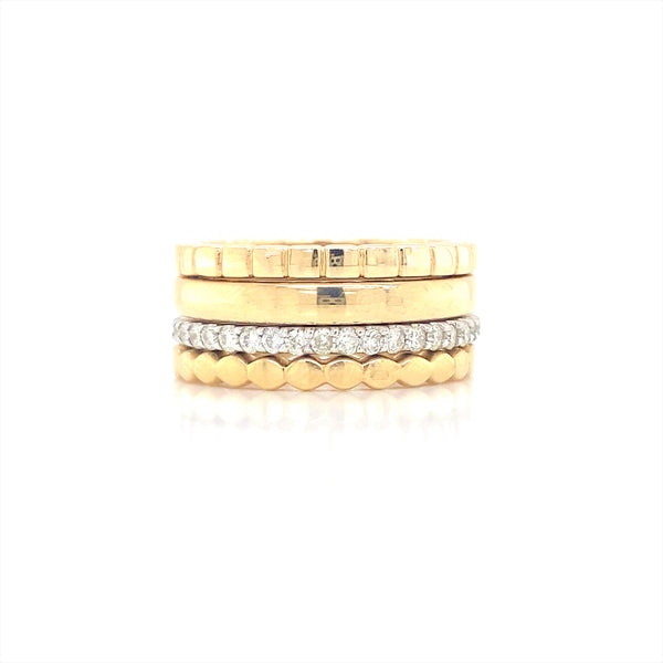 14K Yellow& White Gold Diamond Ring Set-Rings-RYAN GEMS - CBG-