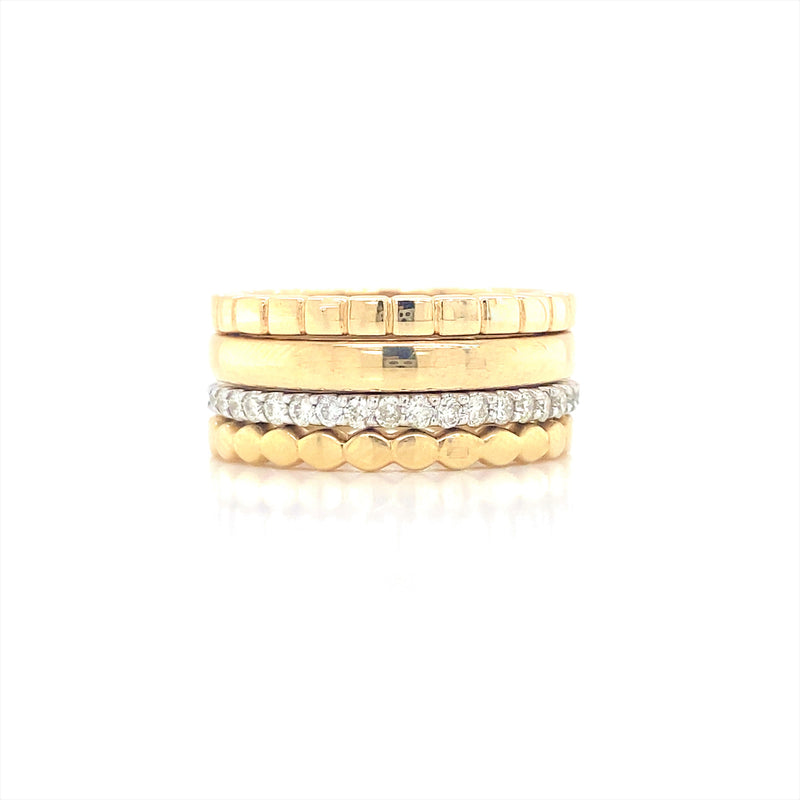 14K Yellow& White Gold Diamond Ring Set