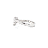 18K White Gold Marquise + Heart Diamond Open Cuff Ring