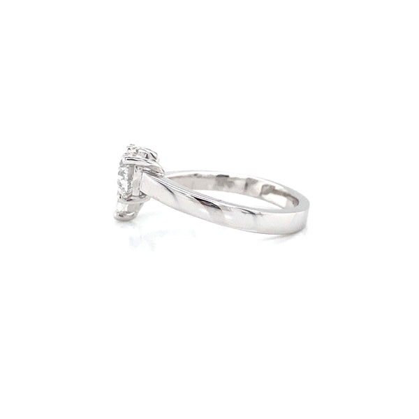 18K White Gold Marquise + Heart Diamond Open Cuff Ring-Rings-PARAMOUNT GEMS-