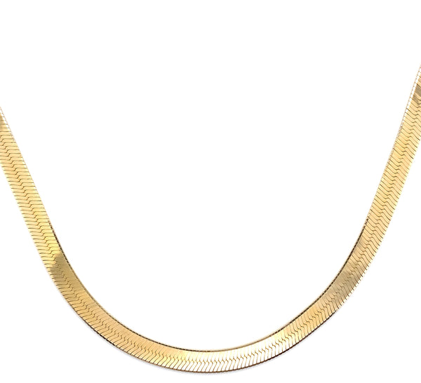 14K Yellow Gold Herringbone Necklace