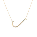 14K Yellow Gold Diamond Extra Large Pave Initial Necklace-Necklaces-Maurice's Jewelers-J-