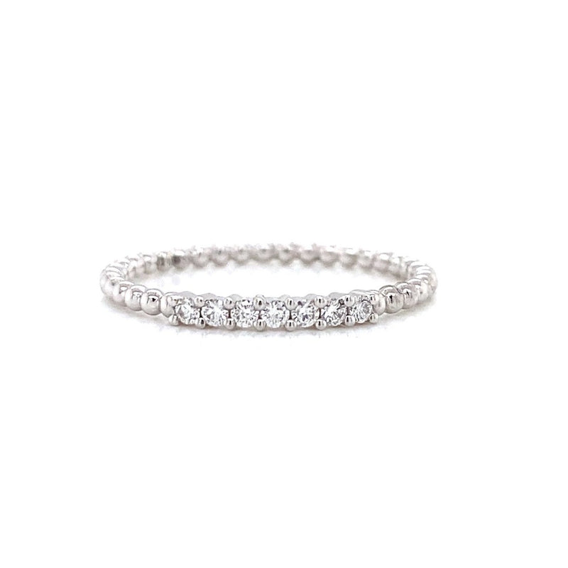 14K Yellow Gold Diamond Top Beaded Ring-Rings-Maurice's Jewelers-WHITE GOLD-