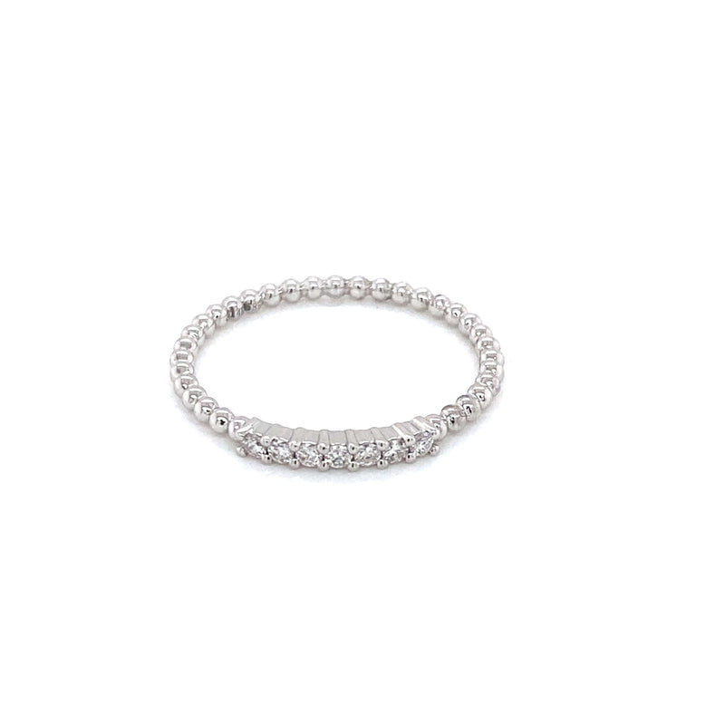 14K Yellow Gold Diamond Top Beaded Ring-Rings-Maurice's Jewelers-