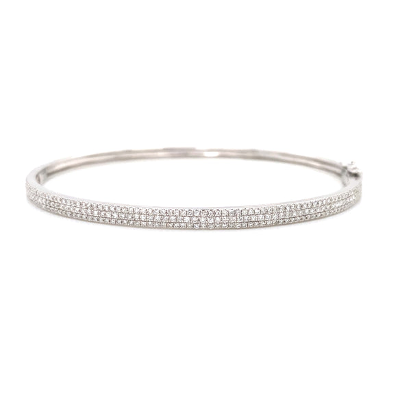 14K Yellow Gold Diamond Triple Row Bangle-Bracelets-majolie-WHITE GOLD-