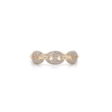 14K White Gold Round Diamond Puff Link Ring-Rings-majolie-