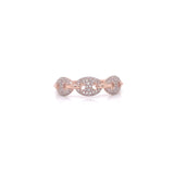 14K White Gold Round Diamond Puff Link Ring-Rings-majolie-