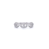 14K White Gold Round Diamond Puff Link Ring-Rings-majolie-