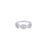 14K White Gold Round Diamond Puff Link Ring-Rings-majolie-WHITE GOLD-