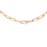 14K Yellow & White Gold Diamond Thick Paperclip Necklace-Necklaces-majolie-