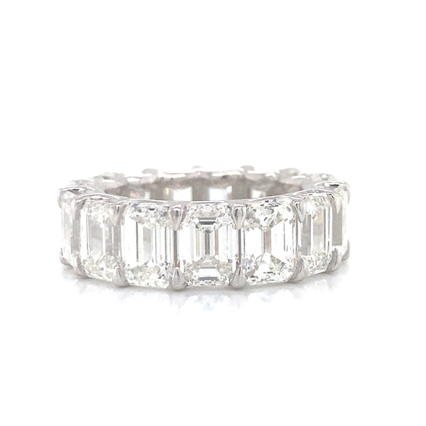 Platinum Diamond Emerald Cut Eternity Band