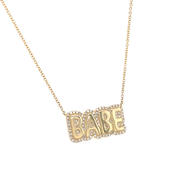 14K Yellow Gold Diamond Babe Bubble Necklace