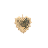 14K Yellow Gold Diamond Fluted Heart Pendant-Charms & Pendants-Maurice's Jewelers-