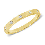 14k Yellow Gold Diamond Inlay Band