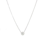 14K White Gold Round Halo Diamond Pendant