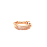 14K Rose Gold Diamond Pave Top Curb Link Ring-Rings-Maurice's Jewelers-