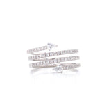 14K Yellow Gold Round + Pear Diamond Wrap Ring-Rings-majolie-WHITE GOLD-