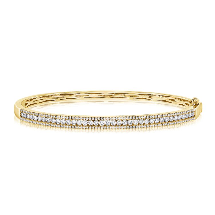 14K Yellow Gold Diamond Bangle-Bracelets-Maurice's Jewelers-