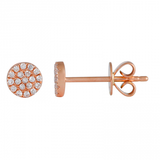 14K Rose Gold Diamond Small Disc Earrings-EARRINGS-Maurice's Jewelers-ROSE GOLD-