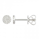 14K Rose Gold Diamond Small Disc Earrings-EARRINGS-Maurice's Jewelers-WHITE GOLD-
