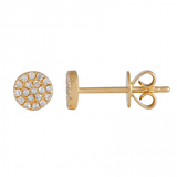14K Rose Gold Diamond Small Disc Earrings-EARRINGS-Maurice's Jewelers-YELLOW GOLD-
