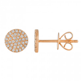 14K Yellow Gold Diamond Disc Earrings