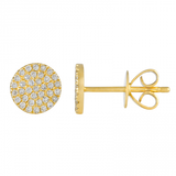 14K Yellow Gold Diamond Disc Earrings