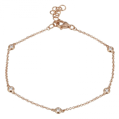 14K Rose Gold Diamond By The Yard Bracelet-Bracelets-Maurice's Jewelers-