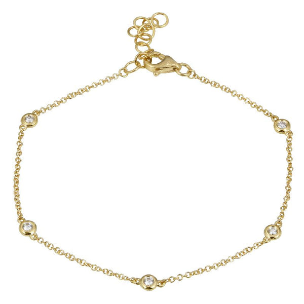 14K Yellow Gold Diamond by the Yard Diamond Bracelet