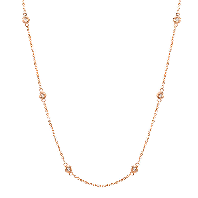 14k Rose Gold Diamonds by the Yard Necklace-Necklaces-Maurice's Jewelers-