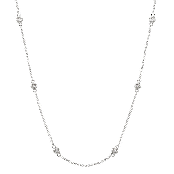 14k White Gold Diamond Chain Layering Necklace-Necklaces-Maurice's Jewelers-