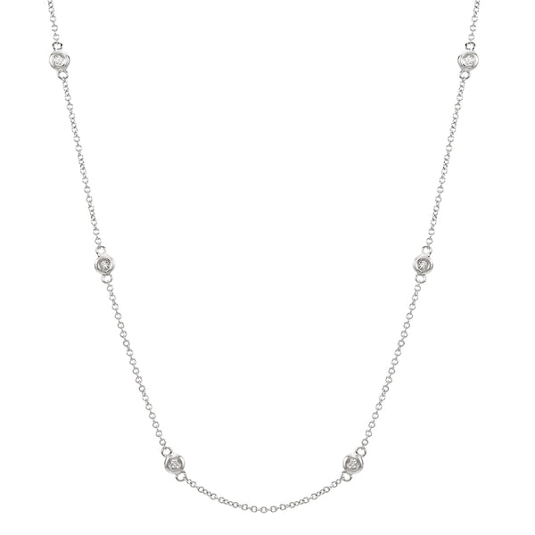 14k White Gold Diamond Chain Layering Necklace