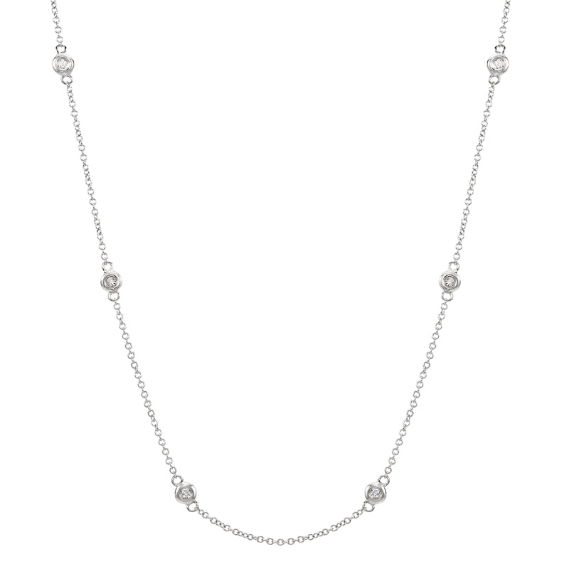 14k White Gold Diamond Chain Layering Necklace-Necklaces-Maurice's Jewelers-