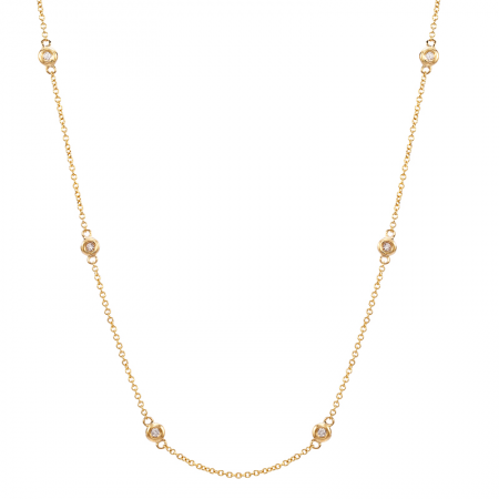 14k Yellow Gold Diamond Chain Layering Necklace-Necklaces-superbell-