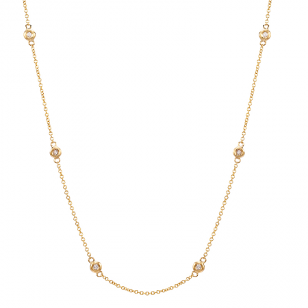 14k Yellow Gold Diamond Chain Layering Necklace