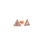 14K Rose Gold Diamond Trillion White Topaz Earrings-EARRINGS-Maurice's Jewelers-